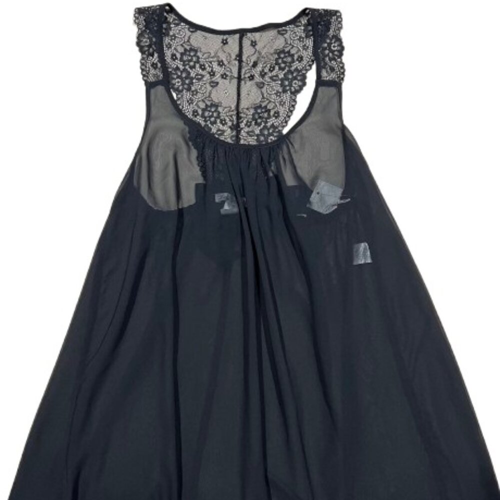 Linea Donatella Babydoll Nightgown Lingerie/Slip Dress with bow and lace Size M